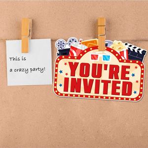 Movie <strong>Party</strong> <strong>Invitations</strong> with Envelopes-Set of 20 Boy <strong>Girl</strong> Birthday <strong>Party</strong> Movie <strong>Invitations</strong> Cards Double-Sided - Product Image 6