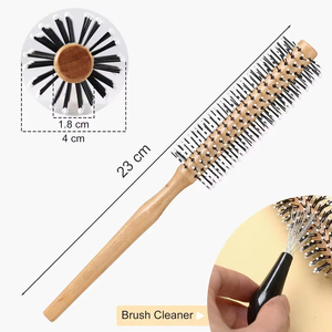 Logo personnalisé petite <span class=keywords><strong>brosse</strong></span> à cheveux ionique en bois écologique moderne professionnelle pour hommes <span class=keywords><strong>barbe</strong></span> pour la maison séchage lissage boucles frange - Product Image 2
