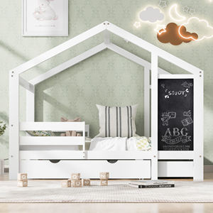 Casa doppia <span class=keywords><strong>letto</strong></span> con cassetti, bambini piattaforma telaio del <span class=keywords><strong>letto</strong></span> con lavagna, <span class=keywords><strong>Montessori</strong></span> casa <span class=keywords><strong>letto</strong></span> con doghe e tetto per ragazze ragazzo - Product Image 6