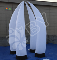 Columna inflable de decoración 2M Alto inflable Lune Color blanco Pilar de luna creciente inflable