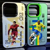 Coque de téléphone rigide avec impression UV, design footballeurs, pour iPhone XS XR 11 12 17, coque arrière personnalisée OEM laser IMD