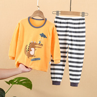 Set Pigiama 2 Pezzi in Cotone per Bambini, Alta Qualità, Traspirante, Ecologico, Termico, Autunnale, Maniche Lunghe, Stampa Cartoni Animati per Ragazze e Ragazzi