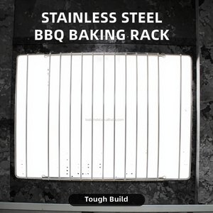 <span class=keywords><strong>Grille</strong></span> de four de grande capacité en acier inoxydable robuste et plateau en maille pour barbecue Support de cuisson polyvalent pour refroidir, rôtir et griller - Product Image 3