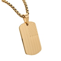 Collier drapeau américain patriotique pour hommes pendentif militaire en acier inoxydable Simple DogTag Style USA armée cadeau pour mari vétéran