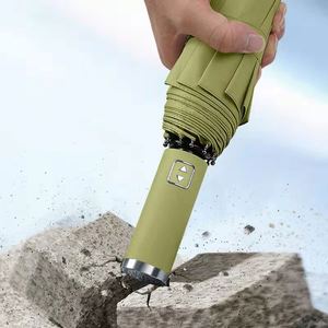 Paraguas Totalmente Automático de 10 Varillas con Revestimiento Negro, Protección Solar, Plegable en Tres Partes, Grande, Reforzado y Engrosado, Resistente - Product Image 3