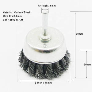 <span class=keywords><strong>Brosse</strong></span> métallique nouée de haute qualité SATC <span class=keywords><strong>pour</strong></span> <span class=keywords><strong>perceuse</strong></span> à percussion de 6 mm, acier au carbone, poignée en cuivre et nylon, outils électriques, <span class=keywords><strong>polissage</strong></span>, max 12500 tr/min - Product Image 3