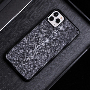Meilleure Vente De Luxe en Cuir de Galuchat Véritable pour <span class=keywords><strong>iPhone</strong></span> <span class=keywords><strong>11</strong></span> <span class=keywords><strong>pro</strong></span> max Populaire téléphone housse pour iPhone11 - Product Image 4