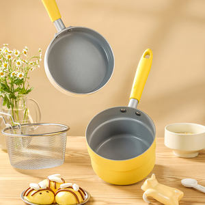 ชุดกระทะซอสและกระทะทอดแบบนอนสติ๊ก,ชุดเครื่องครัวก้นเหนี่ยวนำ Bakelite-3ชิ้นชุด Home Cooking เซรามิกสีเทาอลูมิเนียมอัลลอย - Product Image 3