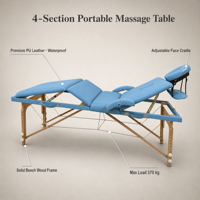Table de massage pliable en bois avec dossier réglable, lit de spa portable, lit facial avec repose-tête et accoudoirs pour salon de beauté
