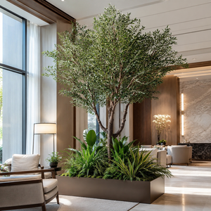 Fabricant Grossiste Grand Arbre <span class=keywords><strong>d</strong></span>'Olivier Artificiel en Soie, Toujours Vert, avec Pot, pour <span class=keywords><strong>D</strong></span>écoration Intérieure et Extérieure de Restaurants et Centres Commerciaux - Product Image 5