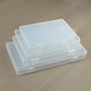 Rectangular Plastic Storage Box With Lid For Office Desktop Organization Multi Size <b>Clear</b> PP <b>Container</b> - Product Image 3