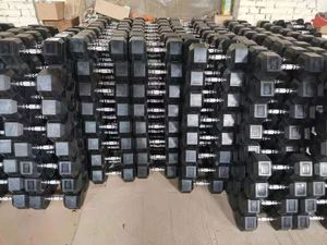 Anpassbare Gym Fitness 25 lb 5 10 25 50kg Gummi-Gusseisen Hexagon Hanteln für Fitnessstudio und Zuhause, Kommerzielle Nutzung Hex Hantel-<span class=keywords><strong>Set</strong></span> - Product Image 2