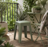 Tabouret carré empilable en plastique épais rembourré, fabrication chinoise, robuste, banc haut moderne pour salon