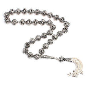 ลูกประคำทัสบีห์พร้อมตราออตโตมัน งานแฮนด์เมดจากตุรกี โรแมนติกสำหรับผู้ชาย เงินแท้ 925 ประดับด้วยหินธรรมชาติ - Product Image 1