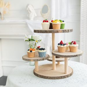 Bền vững phong cách khác nhau genmous 4 lớp mộc mạc bánh bằng gỗ & cupcake đứng cho ngày sinh nhật đám cưới Đảng - Product Image 5