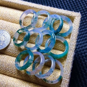 Natural <strong>Moss</strong> <strong>Agate</strong> Quartz Crystal Ocean Grass <strong>Agate</strong> <strong>Ring</strong> - Product Image 4