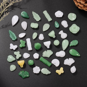 Glass Imitation Jade <b>Leaf</b> Butterfly Pendant White Yellow Green Teardrop DIY Jewelry Charms Unisex Everyday Wear - Product Image 2