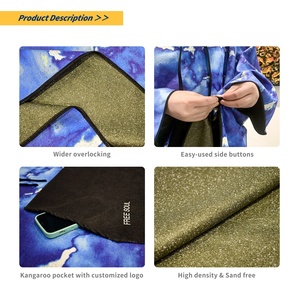 Imprimé <span class=keywords><strong>personnalisé</strong></span> adulte ou bébé enfants <span class=keywords><strong>Poncho</strong></span> à capuche Surf plage couverture à glissière <span class=keywords><strong>bain</strong></span> et plage serviette à langer pour l'été - Product Image 4