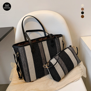 Bolsos de mano de cuero de diseñador de lujo para mujer, bolso de hombro de gran capacidad para mujer, bolsos de moda para mujer, bolsos de algodón, bolsos de compras - Product Image 2