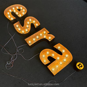 Décoration personnalisée Ampoules à Led Vintage Rouillé 3D Lettre Canal Lettres Chapiteau Métallique Lettres Lumineuses - Product Image 4