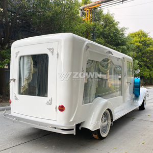 Carro Fúnebre Eléctrico Blanco Vintage de Lujo con Ventana Lateral Transparente Grande y Conducción Suave para Transporte en Cementerios - Product Image 6