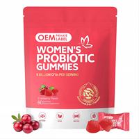 Gummies Probiotiques Féminines OEM 5 Milliards de CFU pour l'Équilibre Intime, Probiotiques à la Canneberge pour la Santé Vaginale et l'Équilibre du pH (Anti-Levures)
