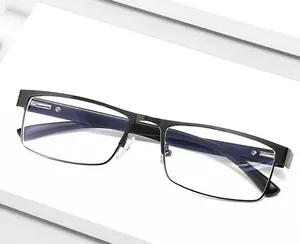Оптовая продажа, модные новые металлические очки для чтения Higo с защитой от синего света