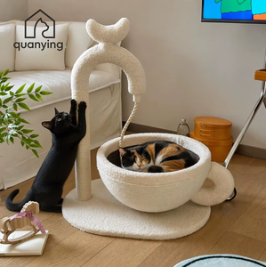 Arbre à chat créatif en forme de robinet avec lit pour chat en forme de tasse et poteau à gratter en sisal - Product Image 1
