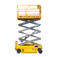 Plateforme élévatrice à ciseaux électrique autopropulsée mobile avec surface antidérapante pour la logistique, l'entrepôt, le levage, l'empilage et la manutention des marchandises