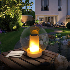 Luz solar para patio trasero y decoración, luz de bola para <span class=keywords><strong>piscina</strong></span> con antorcha de llama, espectáculo de luces IP68, resistente al agua, completamente sellada - Product Image 2