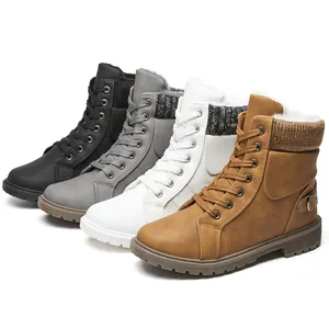 XRH Customized Bulk PVC Sole Faux Fur Lining Half Boots Wholesale Casual Waterproof Ladies Snow Winter Ankle Boots For Women