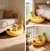 Lit pour animaux de compagnie moderne en forme de banane, nid pour chien, coussin moelleux et chaud, décoration créative pour la maison et le salon