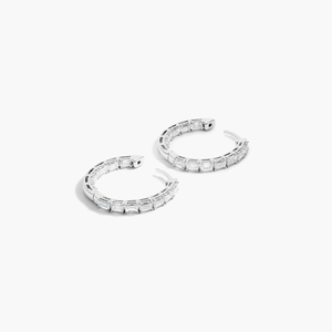 Designer 925 Sterling Silver Gold Plated Moissanite Hoop <b>Earrings</b> Luxury Brilliant Shine <b>Fine</b> Jewelry Elegant Party Wear - Product Image 1