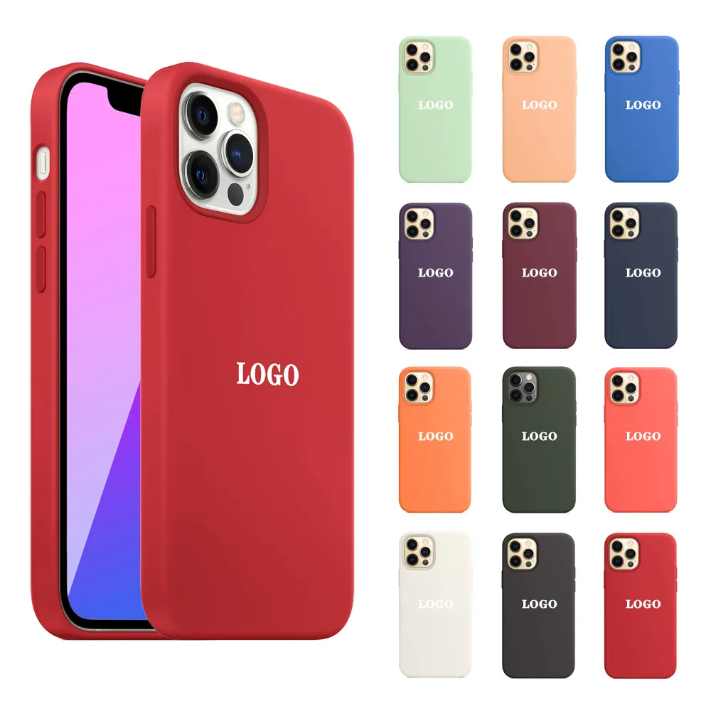 EU warehouse stock Microfiber Soft Touch Cell Phone Silicone Cover Original Liquid Silicone Case For Iphone 14 13 XS Max XR plus