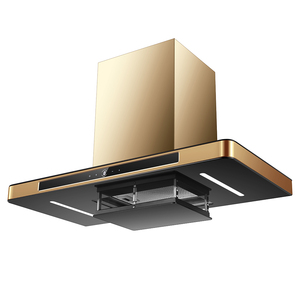 IDEA T a forma di <span class=keywords><strong>cappa</strong></span> da parete, 900mm Touch controllo gestuale deflettore in acciaio inossidabile 150W 1380m ³ /h <span class=keywords><strong>cappa</strong></span> da cucina in <span class=keywords><strong>oro</strong></span> - Product Image 2