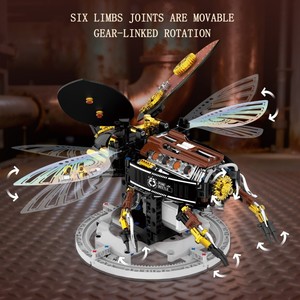 Kit de construction électrique DIY 3D : Puzzle Rhinocéros, <span class=keywords><strong>Coléoptère</strong></span>, Collection d'insectes, Moteurs V8, Modèle Mecha, Jouet éducatif STEM en miniature - Product Image 5