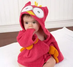 Hot Selling New Korean Style Baby Toddler Bathrobe Cute Animal Soft Terry Cotton Baby Bathrobe