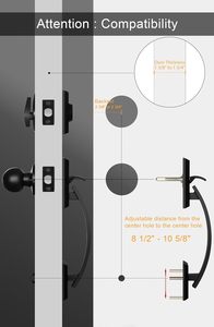 Bán hàng nóng hiện đại màu đen xi lanh đơn chốt chết 60mm Backset Reversible Knob Key hoạt động phía trước cửa xử lý khóa thiết lập dễ dàng - Product Image 3