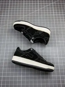 Zapatos de Diseñador Unisex, BAPESTA All Black Shark, Zapatillas Deportivas Casuales con Plataforma y Cordones, Transpirables, que Aumentan la Altura, para Hombre y Mujer, Suaves - Product Image 4