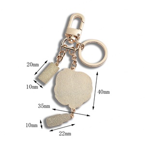 Festival Gift Rose Design Gold Plated Customize Logo Sand Bottom Keychain - Product Image 4