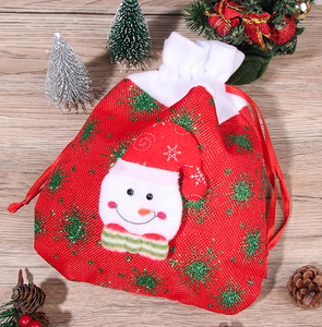 Nuevo logotipo personalizado de dibujos animados de alta calidad de lino de Navidad bolsa de regalo de Papá Noel - Product Image 2