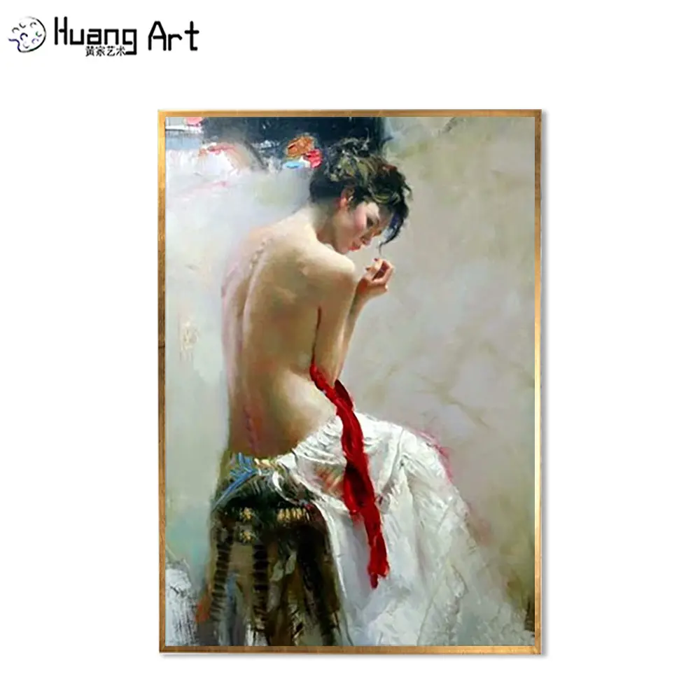 Hermosa mujer desnuda espalda Sexy impresión retrato cuadro de pared pintura al óleo hecha a mano para la decoración de la pared del hogar imagen