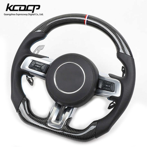 Volant de course personnalisé en Alcantara et fibre de carbone avec LED, compatible avec <span class=keywords><strong>Ford</strong></span> <span class=keywords><strong>Mustang</strong></span> Shelby <span class=keywords><strong>GT</strong></span> 2015-2020 2.3T 5.0L - Product Image 1