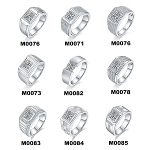 Dropshipping 웨딩 쥬얼리 화이트 골드 도금 925 스털링 실버 <span class=keywords><strong>1ct</strong></span> VVS Moissanite 다이아몬드 약혼 밴드 반지 - Product Image 6