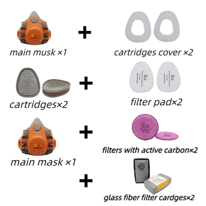 Respirateur à usage industriel avec <span class=keywords><strong>cartouche</strong></span> filtrante en coton à vapeur organique <span class=keywords><strong>P3</strong></span> R Filtres à particules Masque anti-poussière pour la protection contre les gaz - Product Image 5
