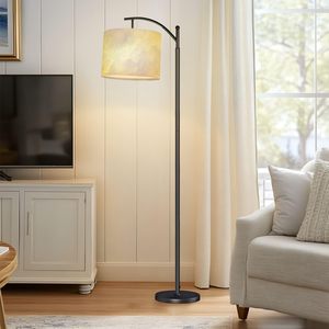 Élégant abat-jour en lin de grande taille en violet bleu cyan pour lampes suspendues de table de sol en stock disponible - Product Image 5