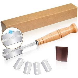 Premium <b>Hand</b> Crafted Bread Lame Included 5 Blades and Leather Protective Cover Dough Scoring <b>Tool</b> - Product Image 1