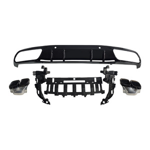 Kit de spoiler arrière pour Mercedes-Benz Classe C W205 2015-2021 style C63S, kit carrosserie en plastique avec embouts d'échappement - Product Image 2