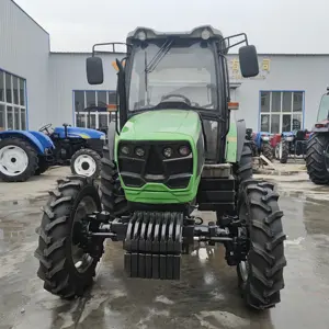 used tractor for agriculture Deutz Fahr 90hp 4x4wd compact orchard tractor agricola farming equipment with dozer blade