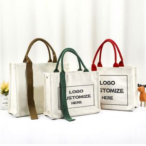 กระเป๋าผ้าแคนวาสแบบมีกระเป๋าใส่ของ สำหรับใส่ของชำ ใช้ซ้ำได้ พิมพ์โลโก้ตามสั่ง ราคาโรงงาน - Product Image 3